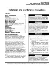 Carrier 40VMH048 Installation And Maintenance Instructions Manual