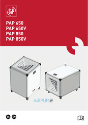 S&P AIRPUR PAP 850 Quick Start Manual