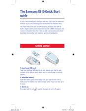 Samsung E810 Quick Start Manual