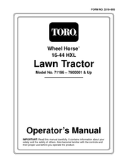 Toro Wheel Horse 16-44 HXL Operator's Manual