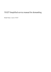 Lenovo ThinkCentre TIO27 Simplified Service Manual