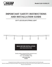 Feit Electric SL20-10/SOL/V1 Important Safety Instructions And Installation Manual