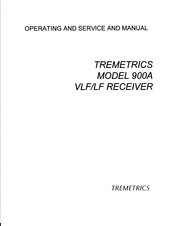 Tremetrics 900A Operating And Service Manual