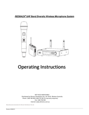 Altronic REDBACK Operating Instructions Manual