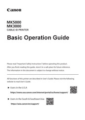Canon MK3000 Basic Operation Manual
