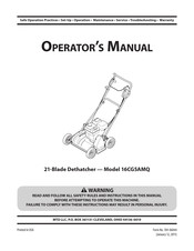 MTD 16CG5AMQ Operator's Manual