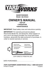 Yard Works 60-3752-8 Owner's Manual