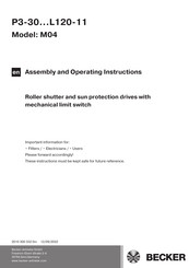 Becker P5-30 Assembly And Operating Instructions Manual