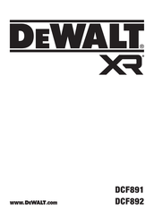 DeWalt XR DCF892 Original Instructions Manual
