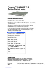 Polycom RSS 2000 Getting Started Manual