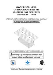 Bluegrass Living PAG-1106FI Owner's Manual