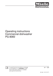 Miele Professional PG 8060 Operating Instructions Manual