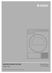 Asko T411HSW Instructions For Use Manual
