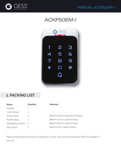 GESS ACKP50EM-I Manual