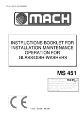 Mach MS 451 Instructions Booklet For Installation Maintenance Operation