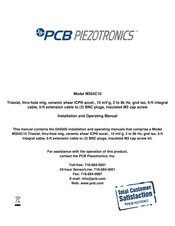 PCB Piezotronics ICP 034G05 Installation And Operating Manual