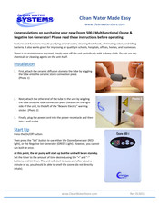 Clean Water Systems Ozone 500-i Quick Start Manual