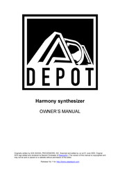 Ada Harmony Synthesizer Owner's Manual