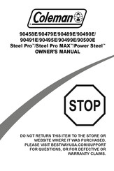 Coleman Power Steel 90458E Owner's Manual