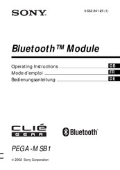 Sony Clie Gear PEGA-MSB1 Operating Instructions Manual