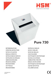 HSM Pure 730 Operating Instructions Manual