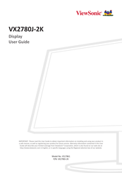 ViewSonic VX2780J-2K User Manual