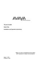 Avaya TELink FLASH 700a Installation And Operation Instruction Manual