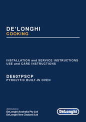DeLonghi DE607PSCP Installation And Service Instructions Manual