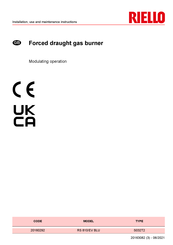 Riello S032T2 Installation, Use And Maintenance Instructions