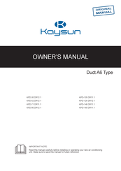 Kaysun KPD-105 DR11.1 Owner's Manual