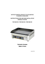 Roller Grill PSR 900 EE Instructions For Use And Installation