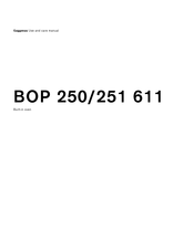 Gaggenau BOP 250/251 611 Use And Care Manual