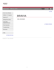 Sony Bravia KDL-55HX825 Manual