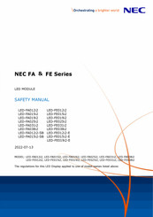 NEC LED-FA038i2 Safety Manual
