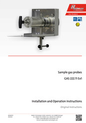 Bühler technologies GAS 222.11 Ex1 Installation And Operation Instruction Manual