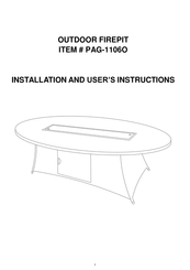 Living Spaces PAG-1106O Installation And User Instructions Manual