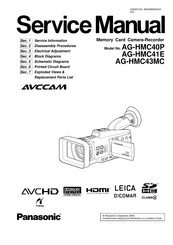 Panasonic AVCCAM AG-HMC40P Service Manual