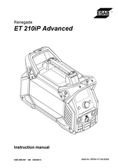 ESAB ET 210iP Advanced Instruction Manual
