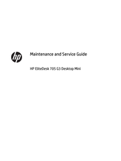 HP EliteDesk 705 G3 Maintenance And Service Manual