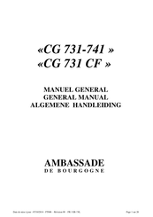 Ambassade de Bourgogne CG 731 CF General Manual