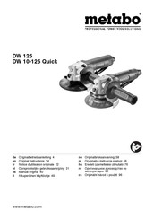 Metabo DW 125 Original Instructions Manual