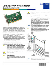 LSI LSISAS3800X Quick Installation Manual
