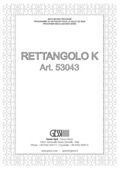 Gessi RETTANGOLO K 53043 Manual