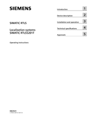 Siemens SIMATIC RTLS5201T Operating Instructions Manual