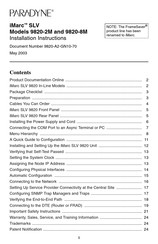 Paradyne iMarc SLV 9820-2M Installation Instructions Manual