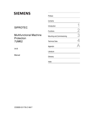Siemens SIPROTEC 7UM62 Manual