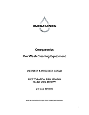 Omegasonics OMG-3600PW Operation & Instruction Manual