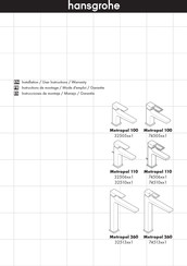 Hans Grohe Metropol 32510 Installation/User Instructions/Warranty