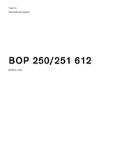 Gaggenau BOP 251 612 Use And Care Manual