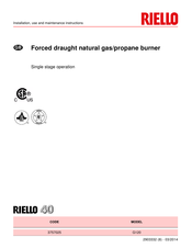 Riello G120 Installation, Use And Maintenance Instructions